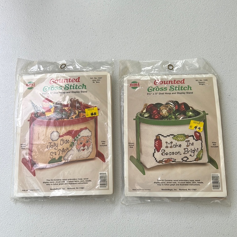 New NeedleMagic NMI Counted Cross Stitch Kit Jolly Old St. Nick & Season Bright